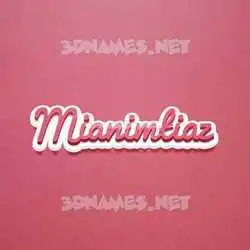 mianimtiaz in Red Scribble style - 3D name wallpaper