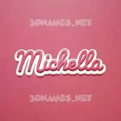 michella in Red Scribble style - 3D name wallpaper