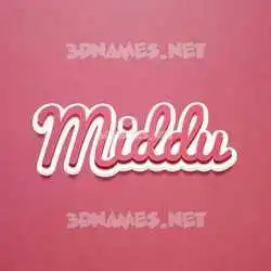 middu in Red Scribble style - 3D name wallpaper