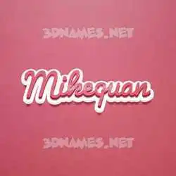 mikequan in Red Scribble style - 3D name wallpaper