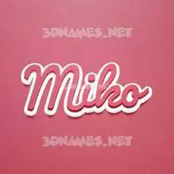 miko in Red Scribble style - 3D name wallpaper