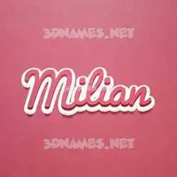 milian in Red Scribble style - 3D name wallpaper