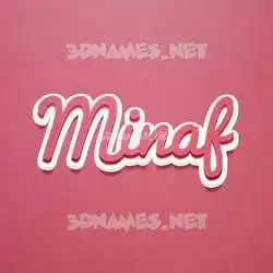 minaf in Red Scribble style - 3D name wallpaper