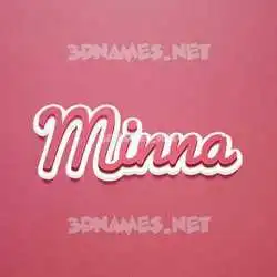 minna in Red Scribble style - 3D name wallpaper