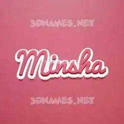 minsha in Red Scribble style - 3D name wallpaper