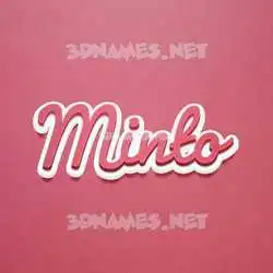 minto in Red Scribble style - 3D name wallpaper