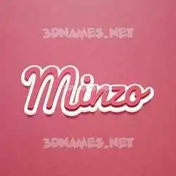 minzo in Red Scribble style - 3D name wallpaper