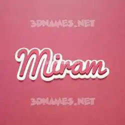 miram in Red Scribble style - 3D name wallpaper