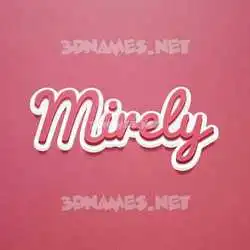 mirely in Red Scribble style - 3D name wallpaper