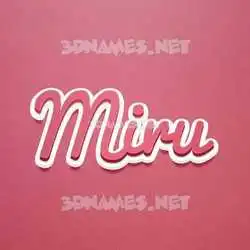 miru in Red Scribble style - 3D name wallpaper