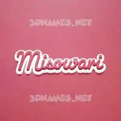 misowari in Red Scribble style - 3D name wallpaper