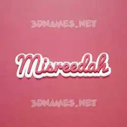 misreedah in Red Scribble style - 3D name wallpaper