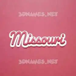 missouri in Red Scribble style - 3D name wallpaper