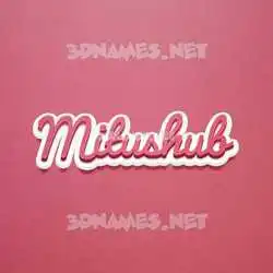 mitushub in Red Scribble style - 3D name wallpaper