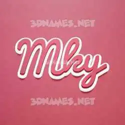 mky in Red Scribble style - 3D name wallpaper