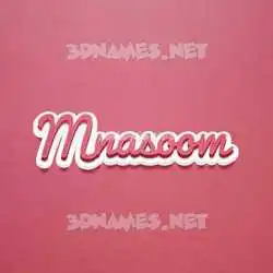 mnasoom in Red Scribble style - 3D name wallpaper