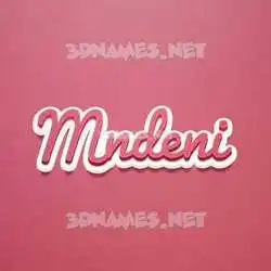mndeni in Red Scribble style - 3D name wallpaper