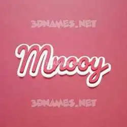 mnooy in Red Scribble style - 3D name wallpaper