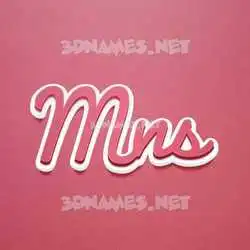 mns in Red Scribble style - 3D name wallpaper