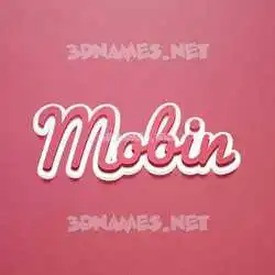 mobin in Red Scribble style - 3D name wallpaper