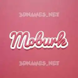 moburk in Red Scribble style - 3D name wallpaper