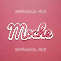 moche in Red Scribble style - 3D name wallpaper