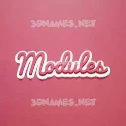 modules in Red Scribble style - 3D name wallpaper