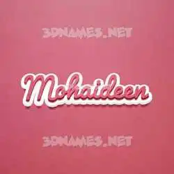 mohaideen in Red Scribble style - 3D name wallpaper