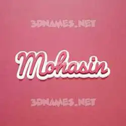 mohasin in Red Scribble style - 3D name wallpaper
