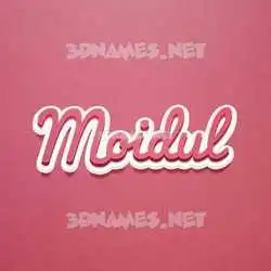 moidul in Red Scribble style - 3D name wallpaper