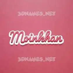 moinkhan in Red Scribble style - 3D name wallpaper