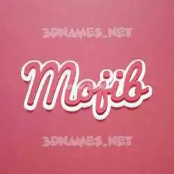 mojib in Red Scribble style - 3D name wallpaper