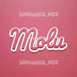 molu in Red Scribble style - 3D name wallpaper