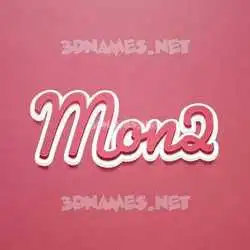 mon2 in Red Scribble style - 3D name wallpaper
