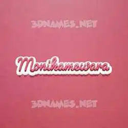 monikamewara in Red Scribble style - 3D name wallpaper