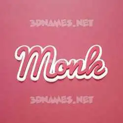monk in Red Scribble style - 3D name wallpaper