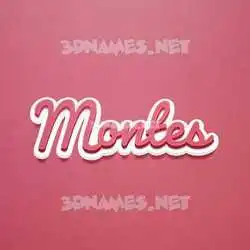 montes in Red Scribble style - 3D name wallpaper