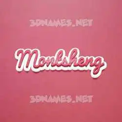 montsheng in Red Scribble style - 3D name wallpaper