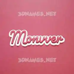 monvver in Red Scribble style - 3D name wallpaper