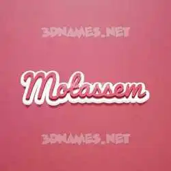 motassem in Red Scribble style - 3D name wallpaper