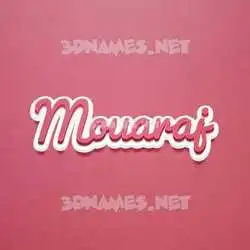 mouaraj in Red Scribble style - 3D name wallpaper