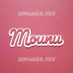 mounu in Red Scribble style - 3D name wallpaper