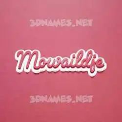 mowaildje in Red Scribble style - 3D name wallpaper