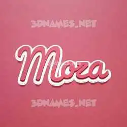 moza in Red Scribble style - 3D name wallpaper