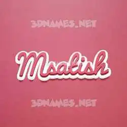 msatish in Red Scribble style - 3D name wallpaper