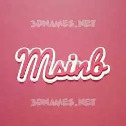 msinb in Red Scribble style - 3D name wallpaper