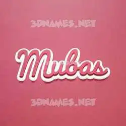 mubas in Red Scribble style - 3D name wallpaper