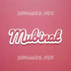 mubinat in Red Scribble style - 3D name wallpaper