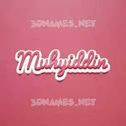 muhyiddin in Red Scribble style - 3D name wallpaper