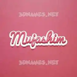 mujashim in Red Scribble style - 3D name wallpaper
